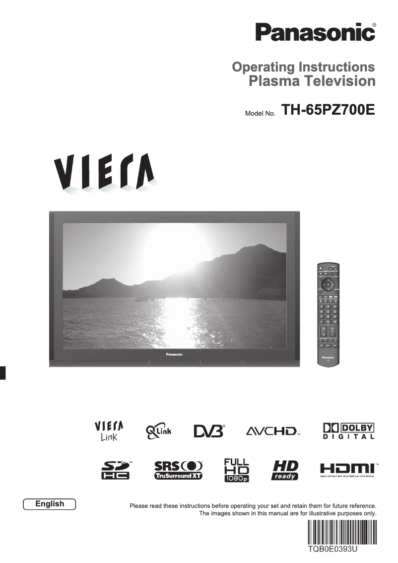 Page 1 de la notice Manuel utilisateur Panasonic Viera TH-65PZ700E