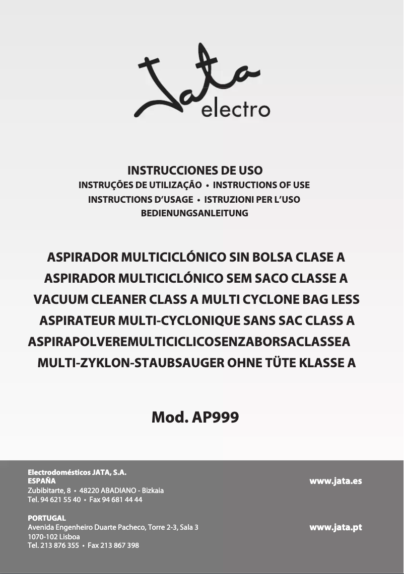 Image de la première page du manuel de l'appareil AP999