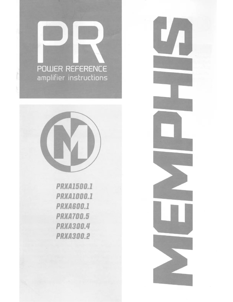 Page n°1 - Manuel utilisateur Memphis Audio PRXA1500.1