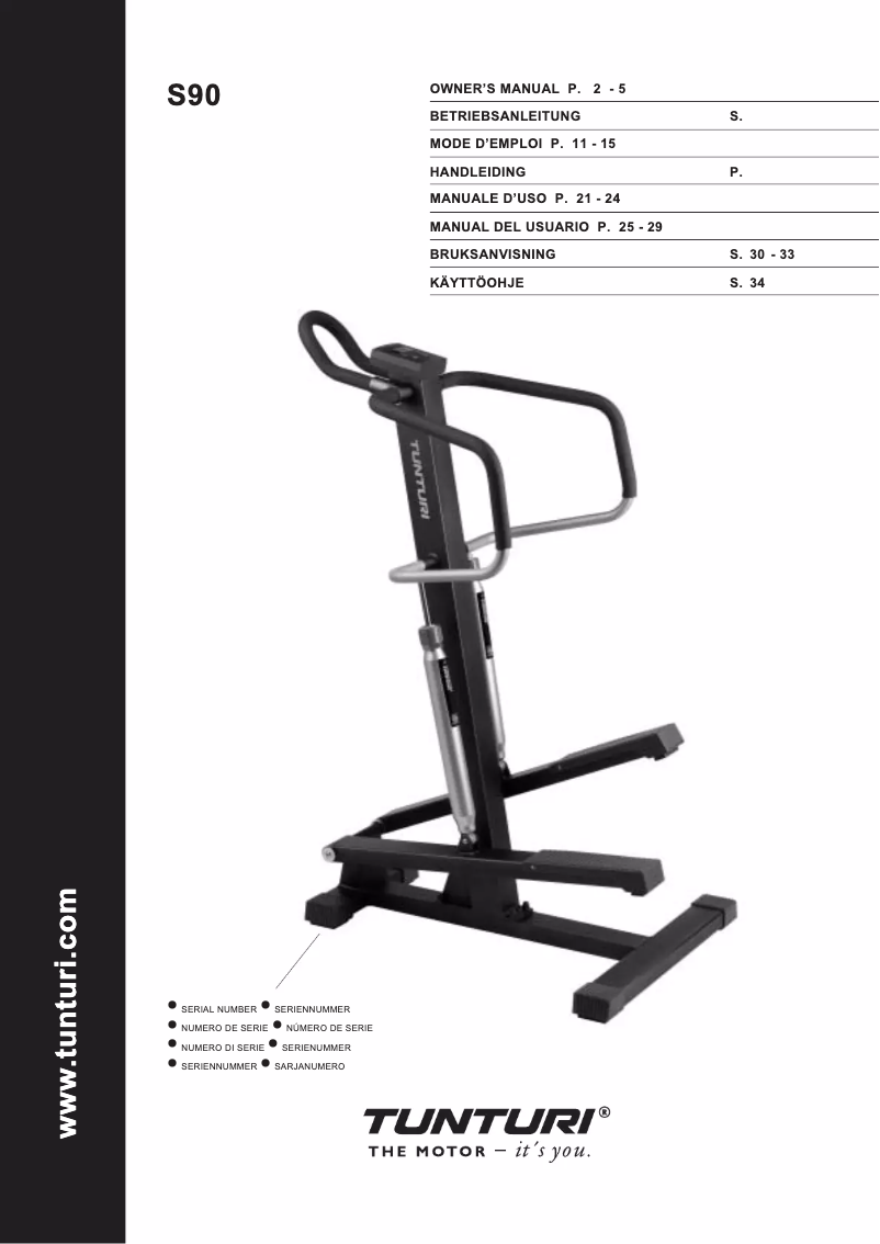 Page n°1 - Manuel utilisateur Tunturi S90