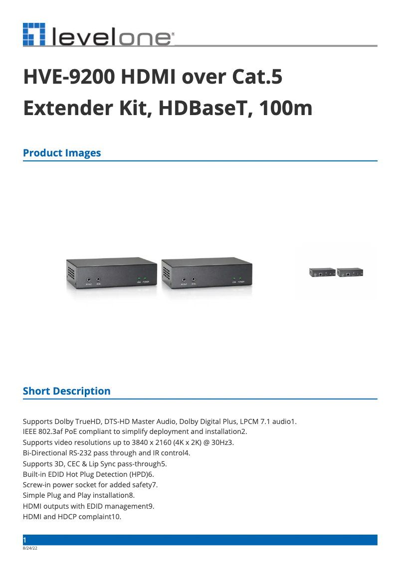 Image de la première page du manuel de l'appareil HVE-9200