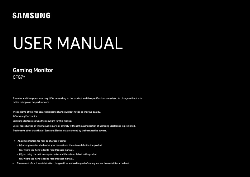 Page n°1 - Manuel utilisateur Samsung C24FG70FQW