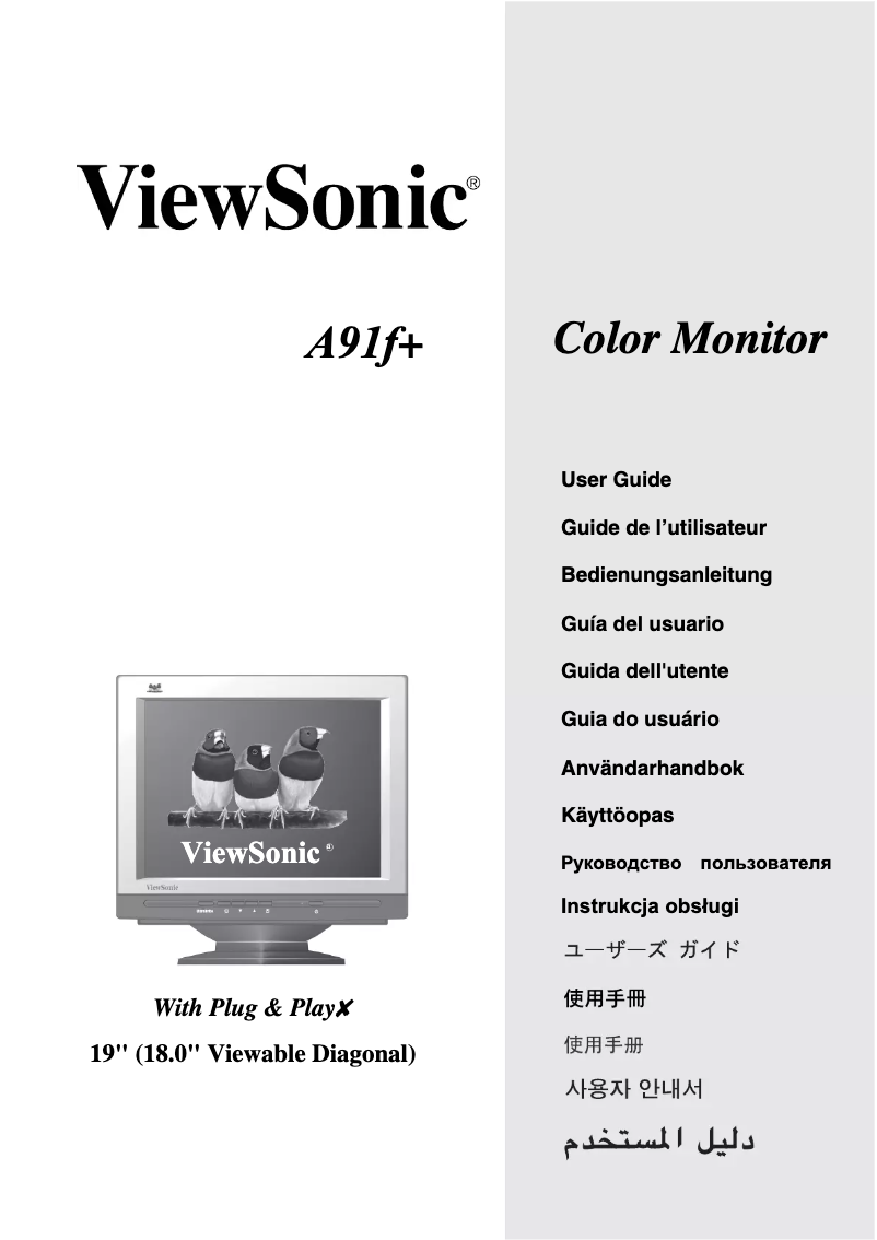 Page n°1 - Manuel utilisateur Viewsonic A91F