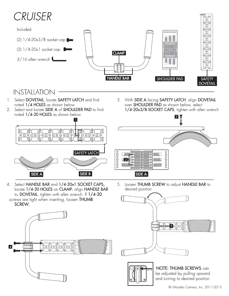 Page 1 de la notice Manuel utilisateur Wooden Camera 161700
