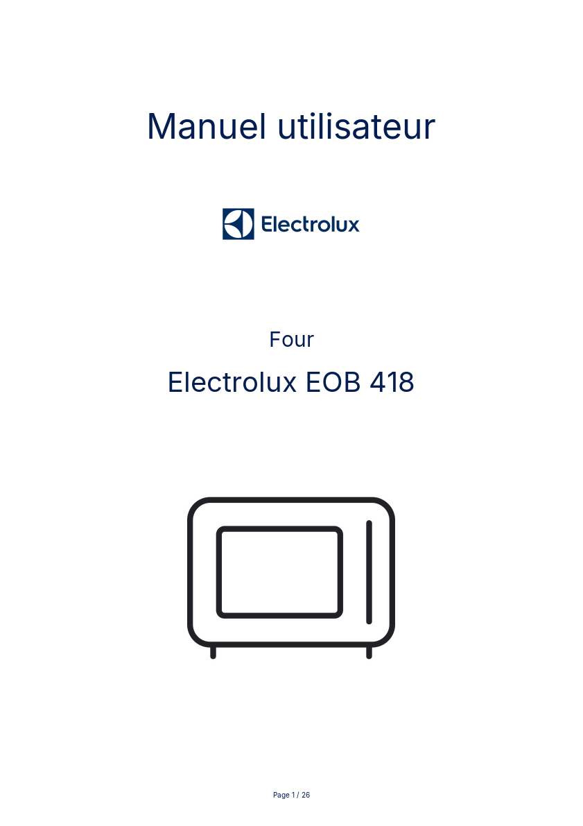 Image de la première page du manuel de l'appareil EOB 418