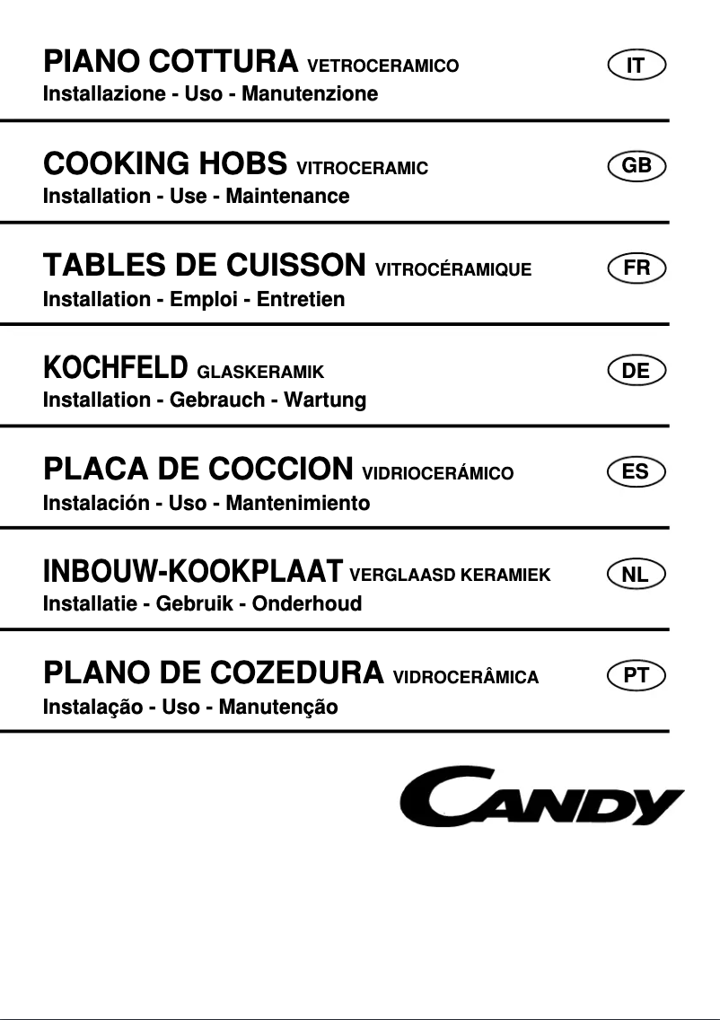 Page 1 de la notice Manuel utilisateur Candy PC PDVG 35 X