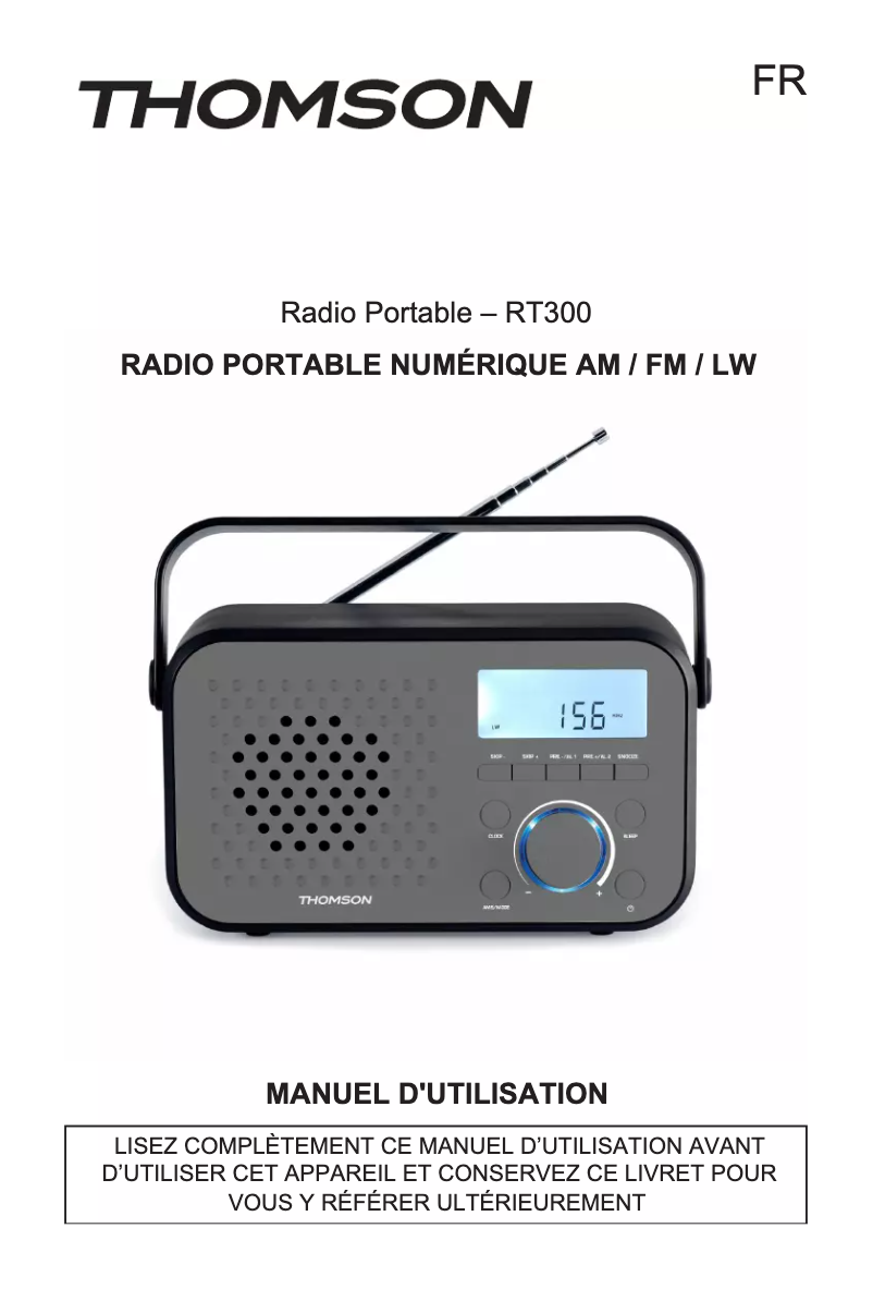 Page n°1 - Manuel utilisateur Thomson RT300