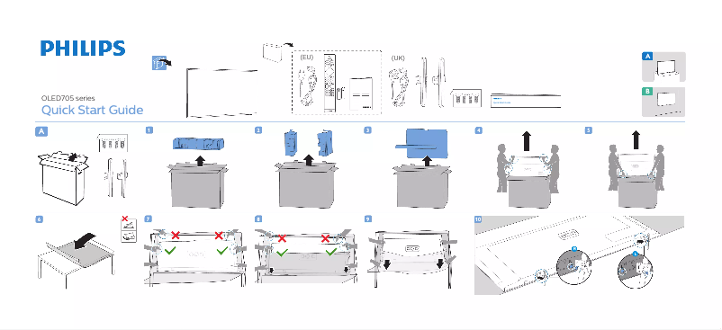 Page 1 de la notice Guide de démarrage rapide Philips 55OLED705