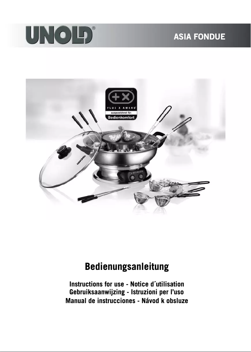 Image de la première page du manuel de l'appareil Asia Foundue