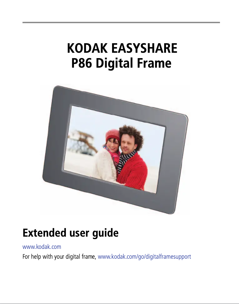 Image de la première page du manuel de l'appareil EasyShare P86