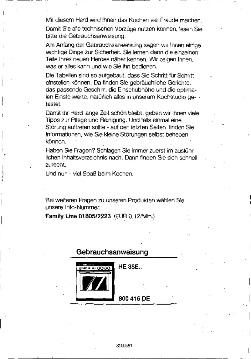Page 1 de la notice Manuel utilisateur Siemens HE38E54