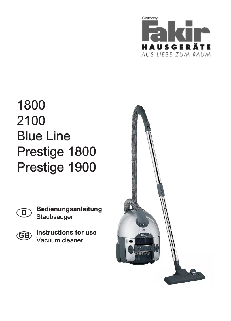 Página 1 del manual Manual de usuario Fakir 2100