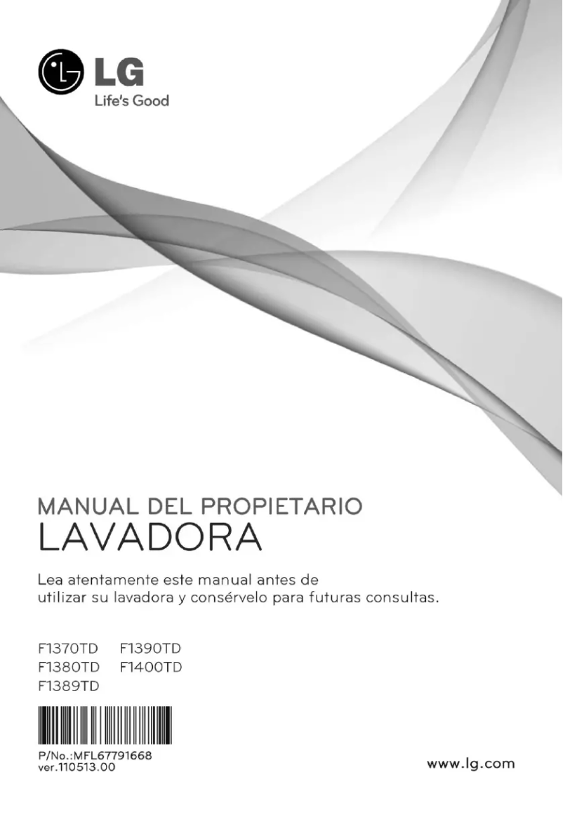 Page 1 de la notice Manuel utilisateur LG F1370TD