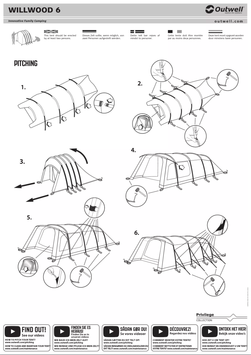 Page 1 de la notice Manuel utilisateur Outwell Willwood 6
