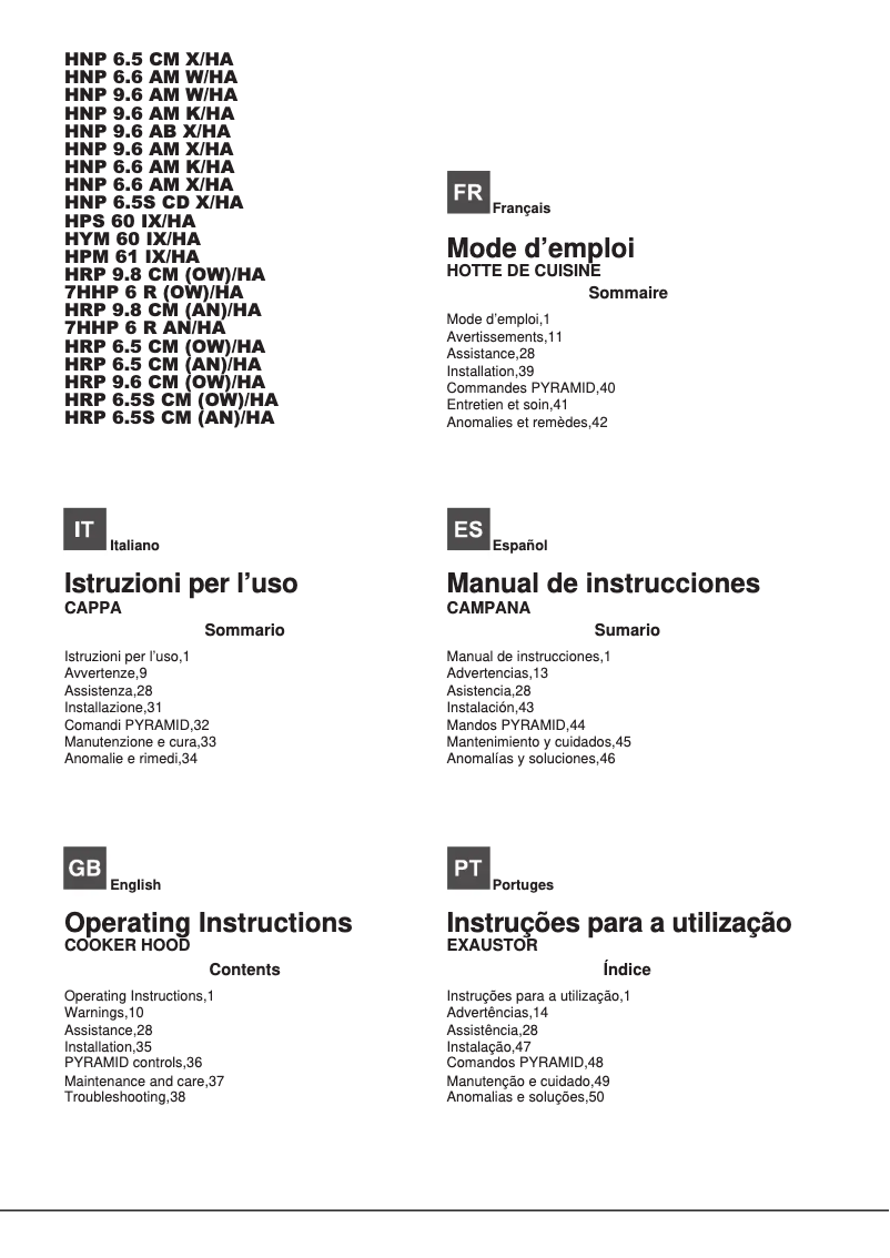 Page 1 de la notice Manuel utilisateur Hotpoint Ariston HNP 9.6 AM X/HA