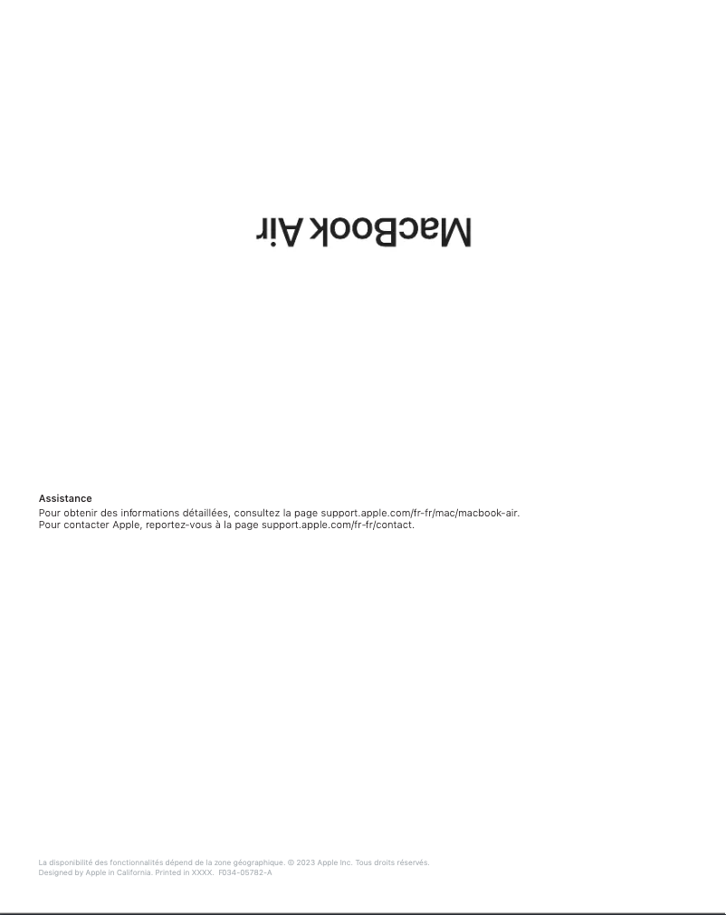 Image de la première page du manuel de l'appareil Macbook Air 2023