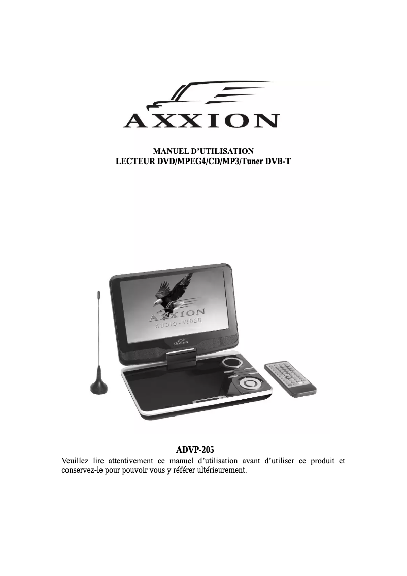 Page 1 de la notice Manuel utilisateur Axxion ADVP-205