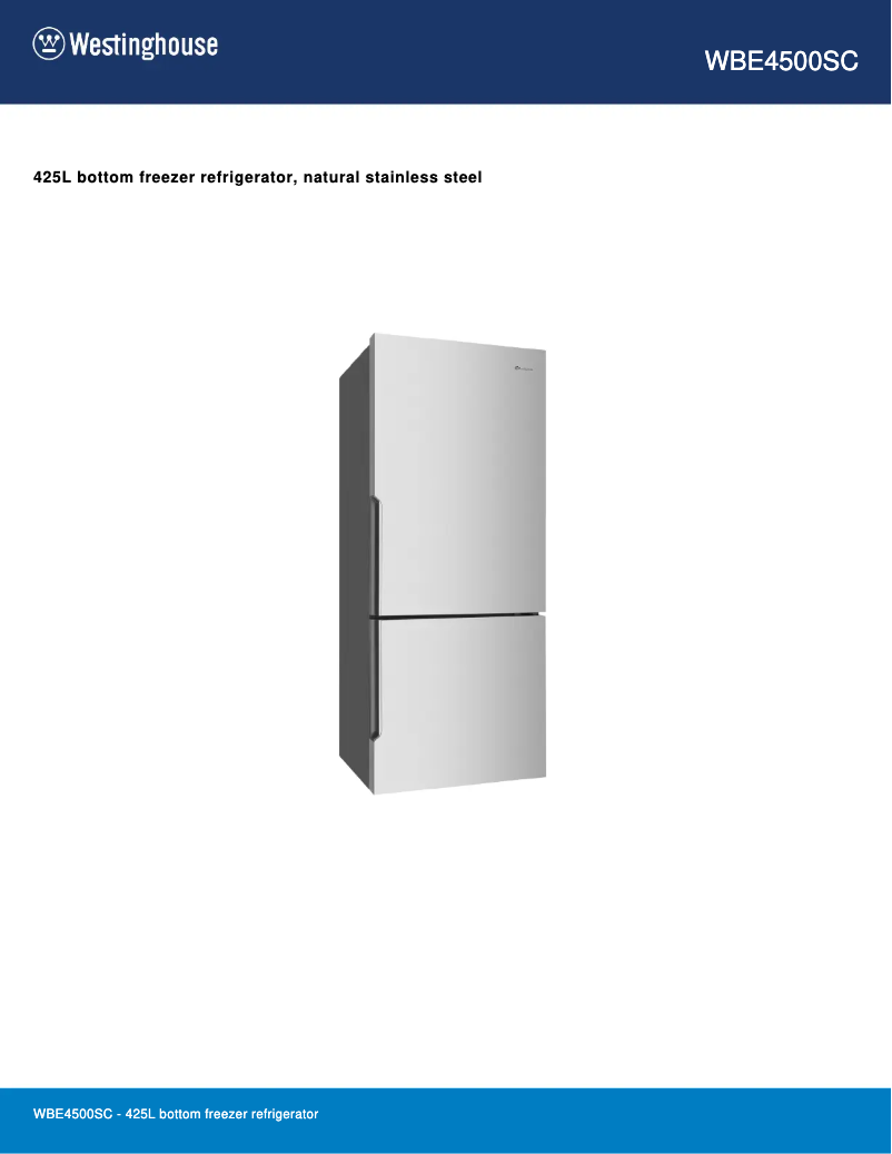 Image de la première page du manuel de l'appareil WBE4500SC