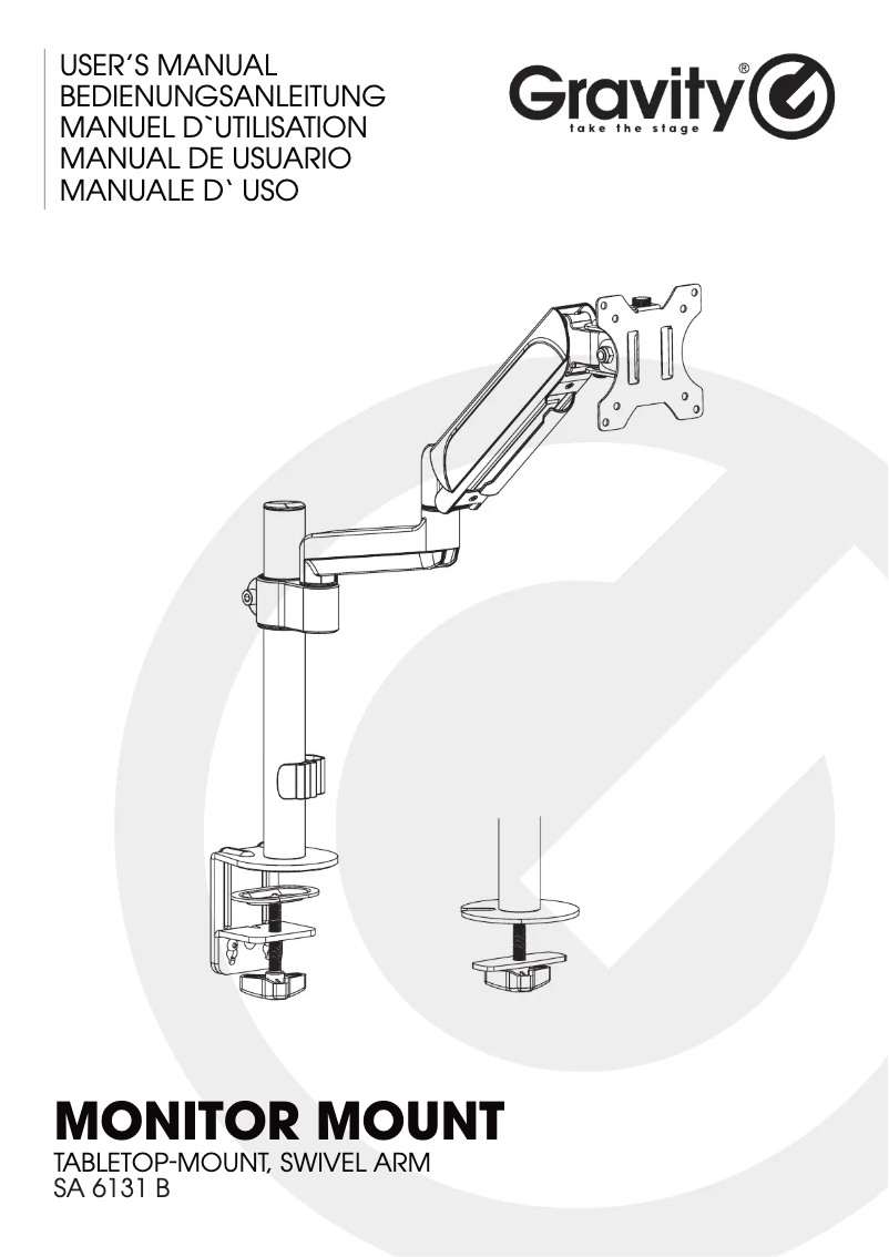 Page 1 de la notice Manuel utilisateur Gravity SA 6131 B