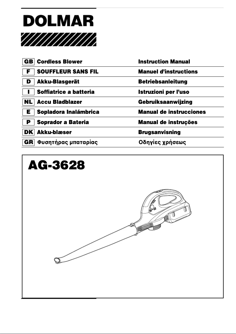 Page n°1 - Manuel utilisateur Dolmar AG-3628