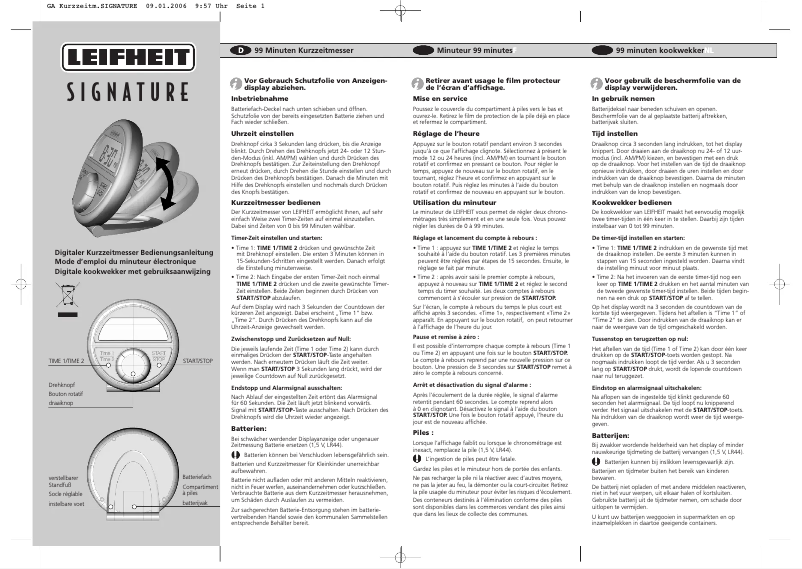 Page 1 de la notice Manuel utilisateur Leifheit 21351