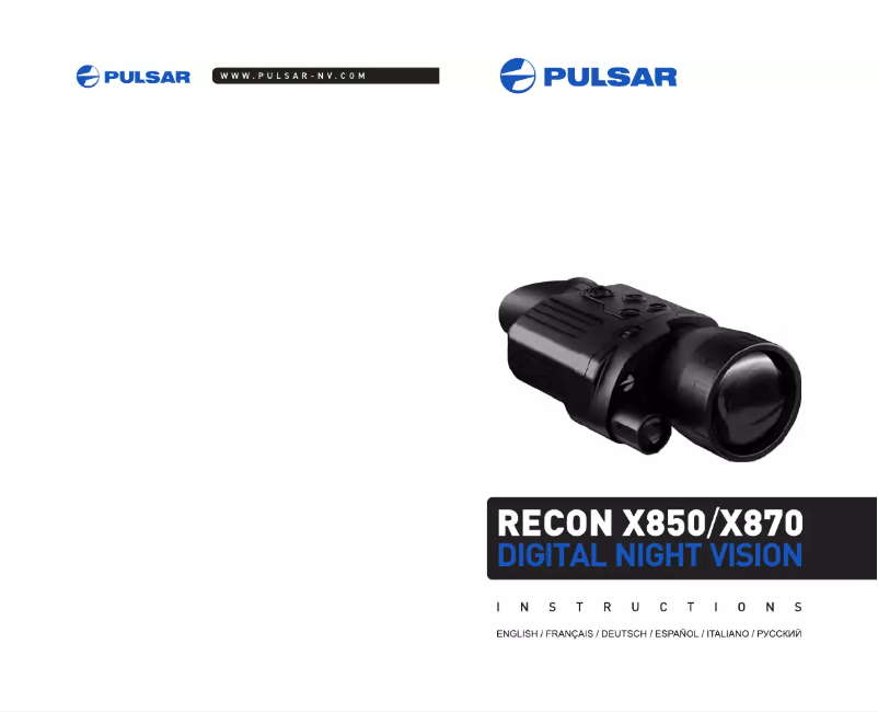 Image de la première page du manuel de l'appareil Recon X850