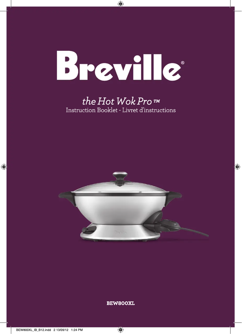 Page 1 de la notice Manuel utilisateur Breville the Hot Wok Pro BEW800XL