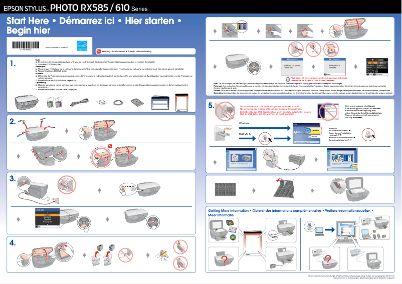 Image de la première page du manuel de l'appareil Stylus Photo RX610
