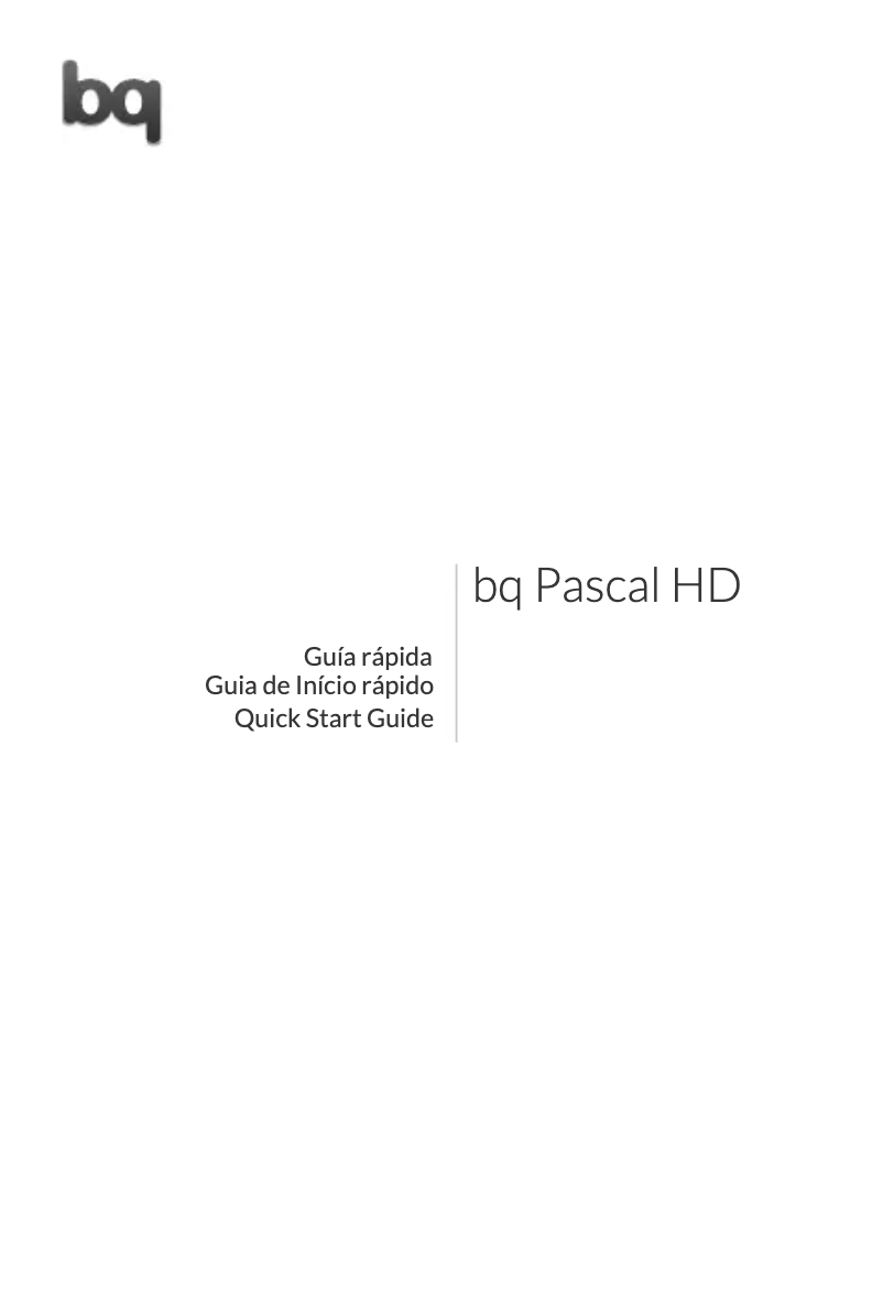 Page 1 de la notice Manuel utilisateur bq Pascal HD