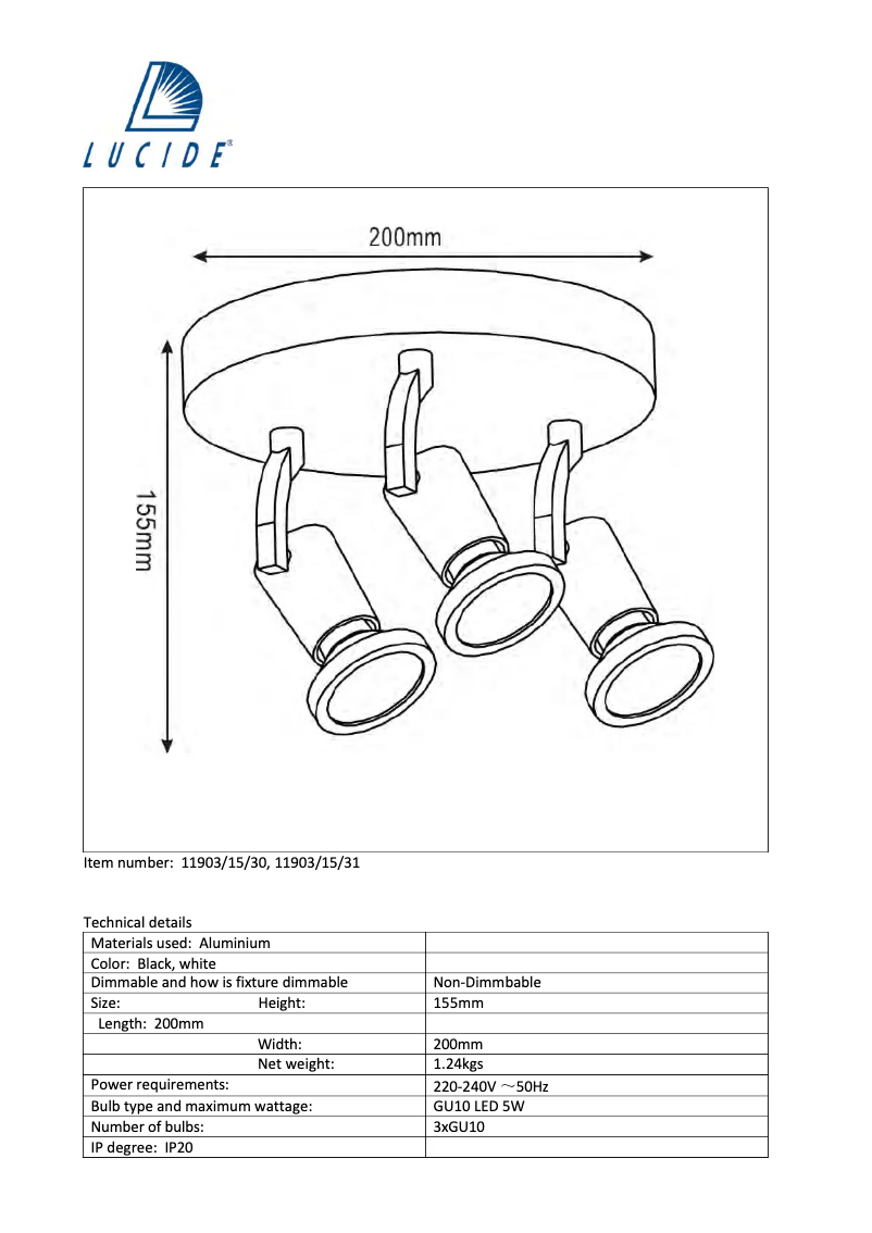 Image de la première page du manuel de l'appareil Jaster 11903/15/31