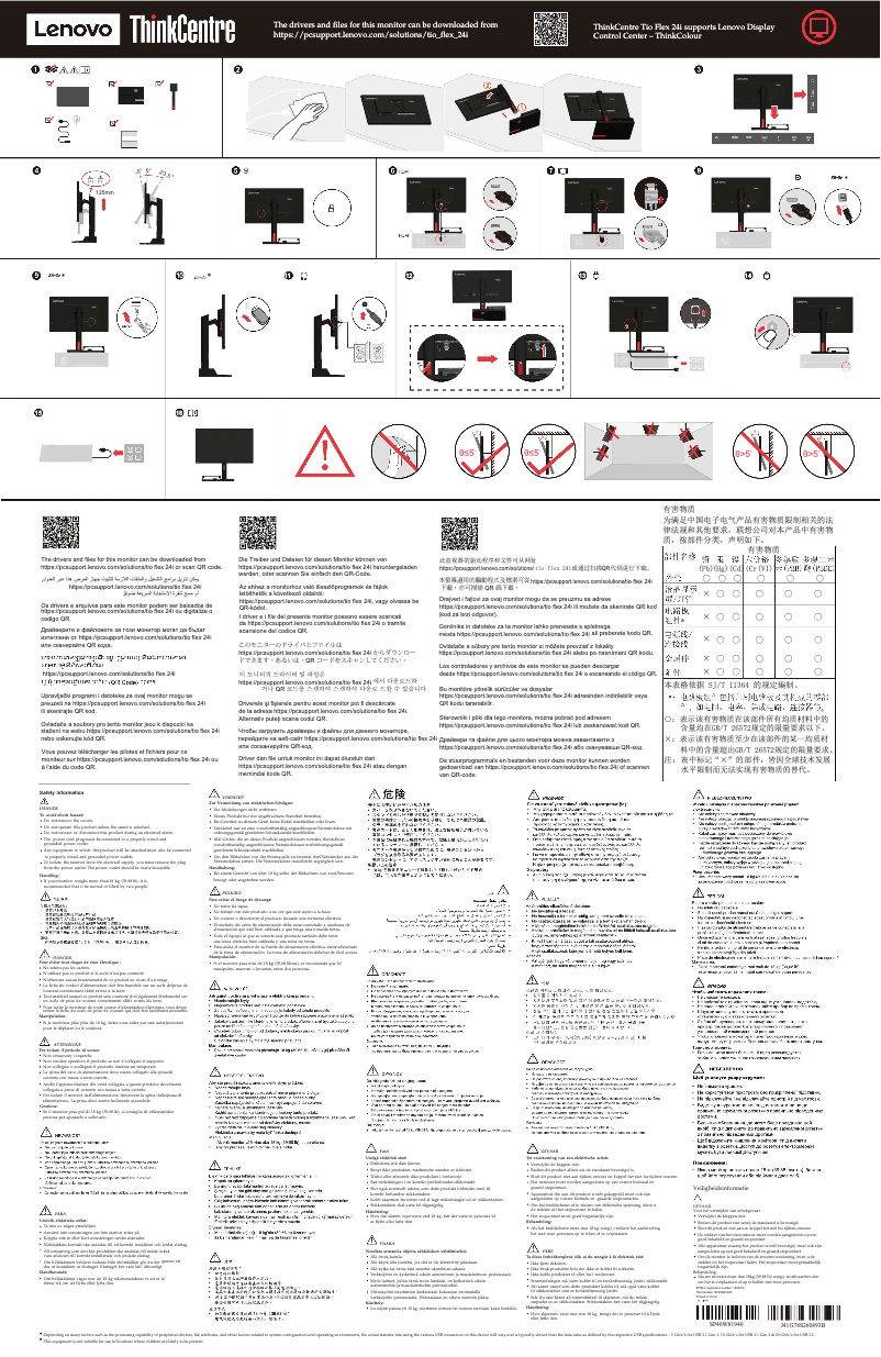 Page 1 de la notice Manuel utilisateur Lenovo ThinkCentre TIO Flex 24i