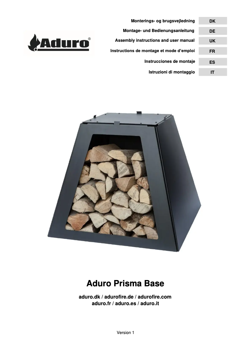 Page 1 de la notice Manuel utilisateur Aduro Prisma Base