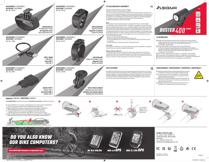Page n°1 - Manuel utilisateur Sigma Buster 400