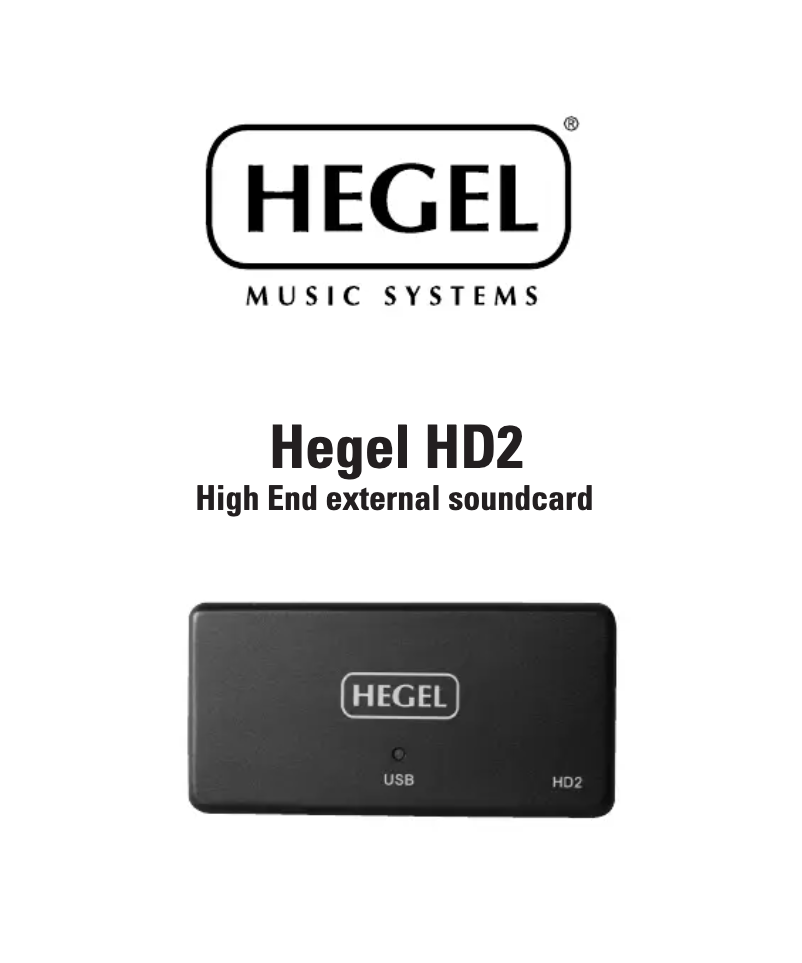 Page 1 de la notice Manuel utilisateur Hegel HD2