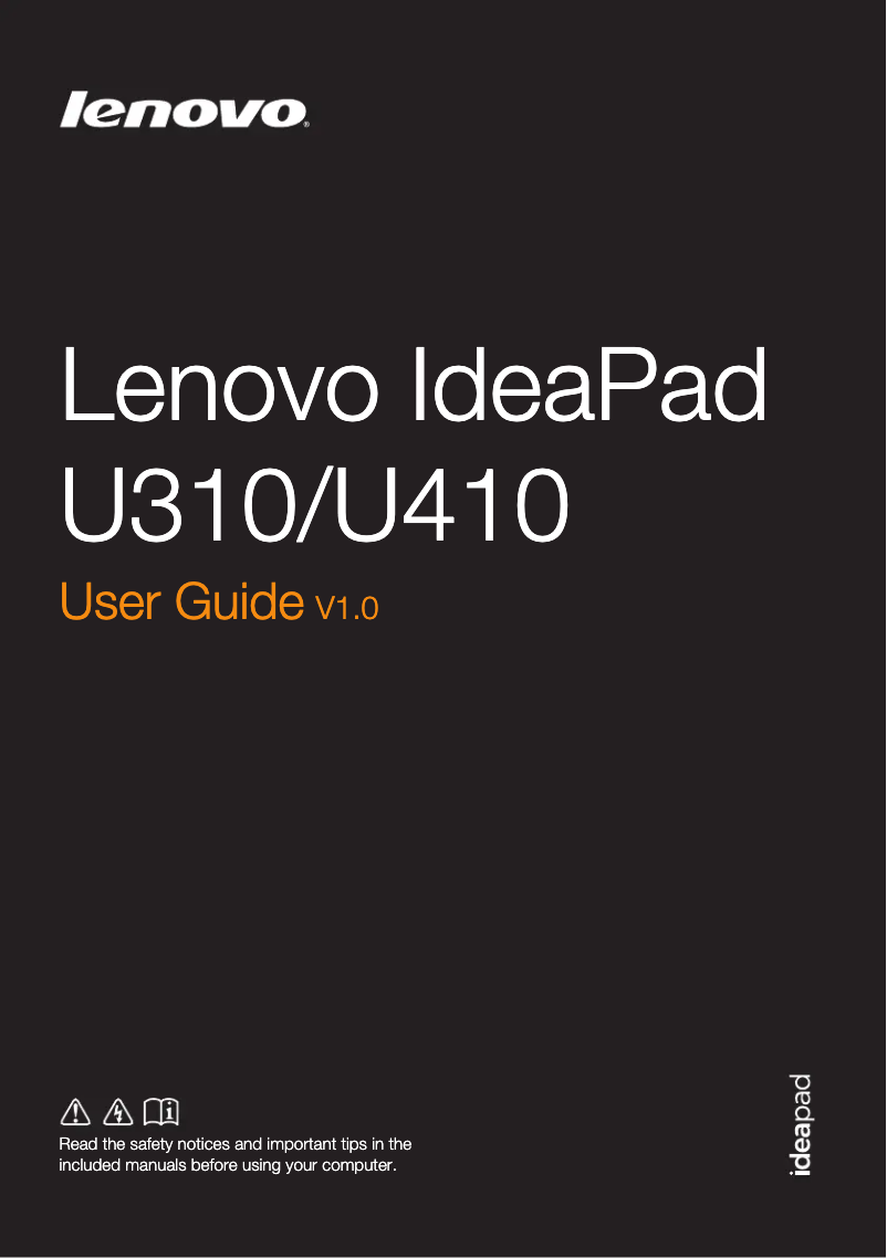 Page 1 de la notice Manuel utilisateur Lenovo IdeaPad U410
