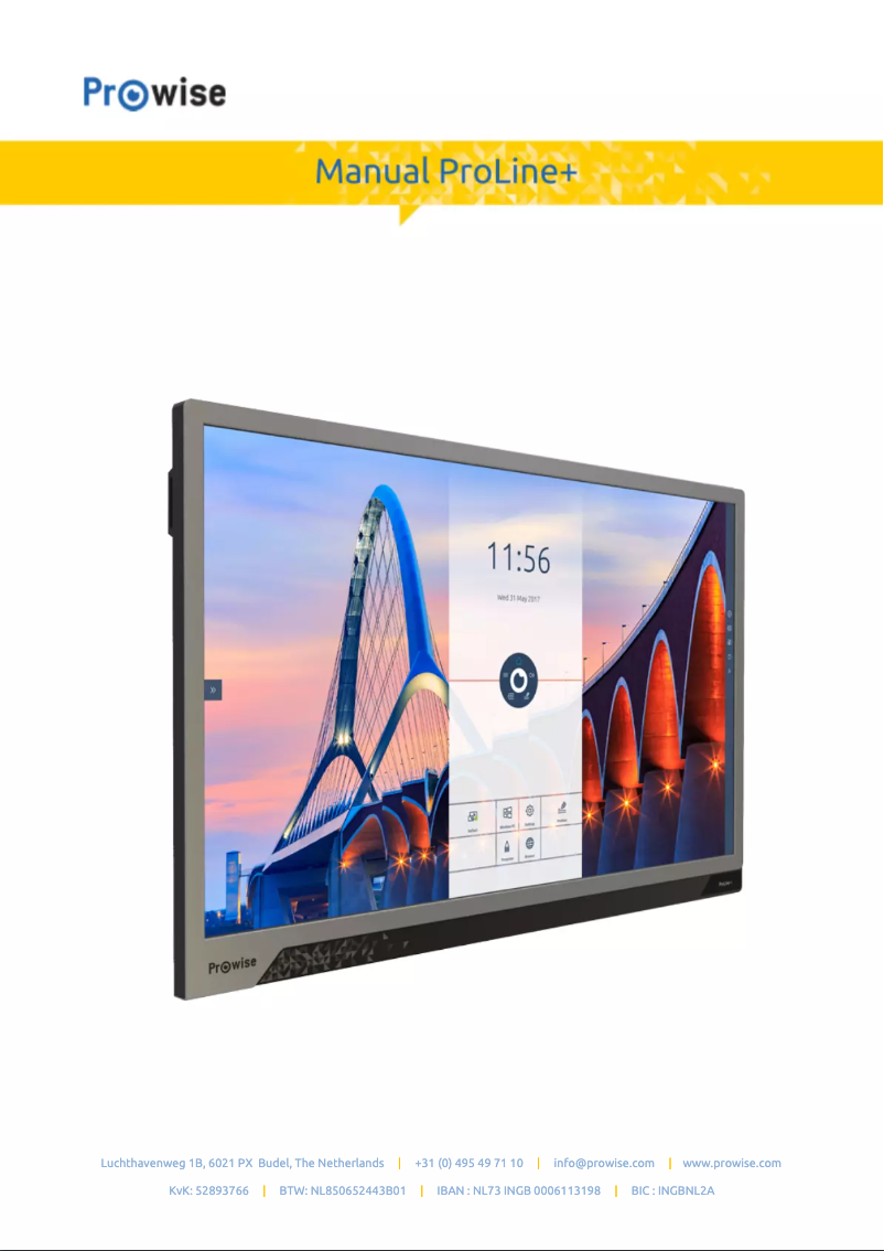 Page n°1 - Manuel utilisateur Prowise ProLine+