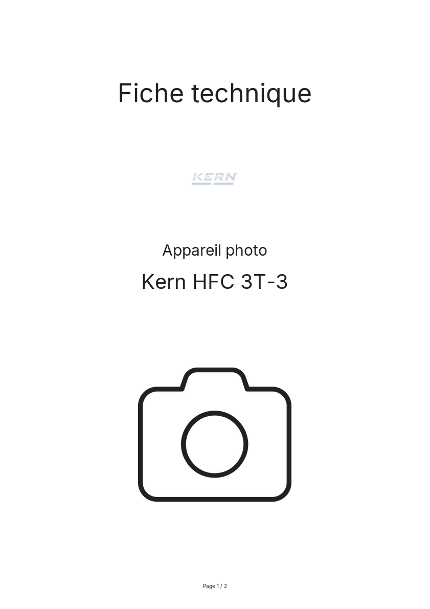 Page n°1 - Fiche technique Kern HFC 3T-3