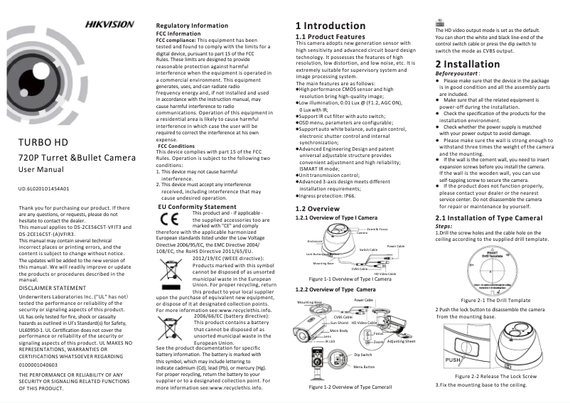 Page n°1 - Manuel utilisateur Hikvision DS-2CE16C5T-VFIR3