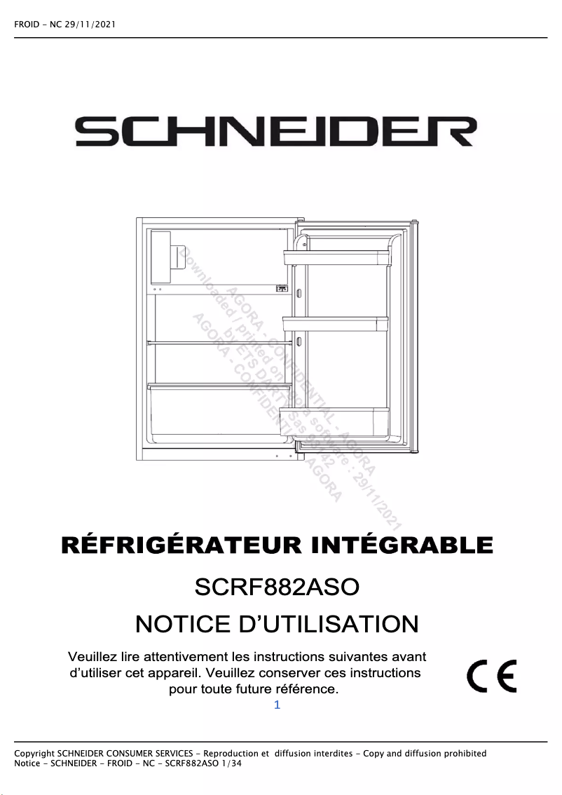 Image de la première page du manuel de l'appareil SCRF882AS0