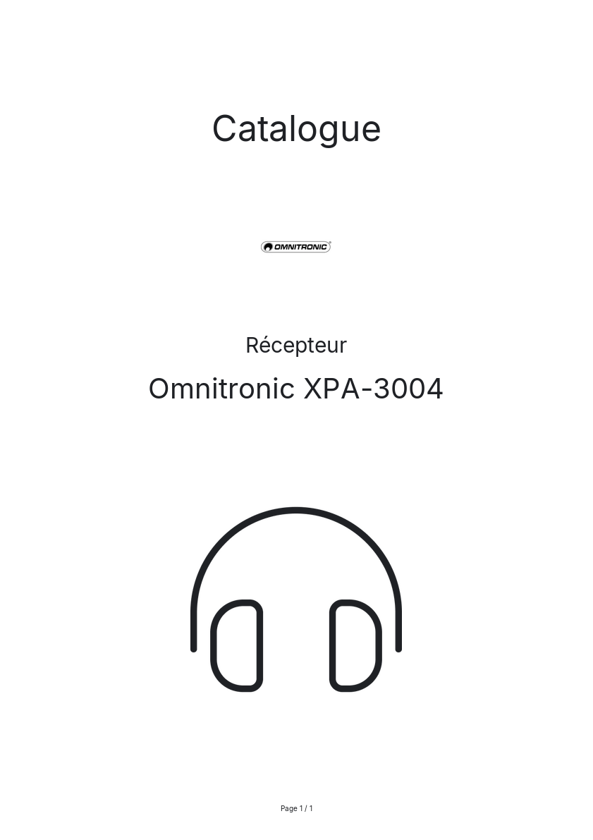 Image de la première page du manuel de l'appareil XPA-3004