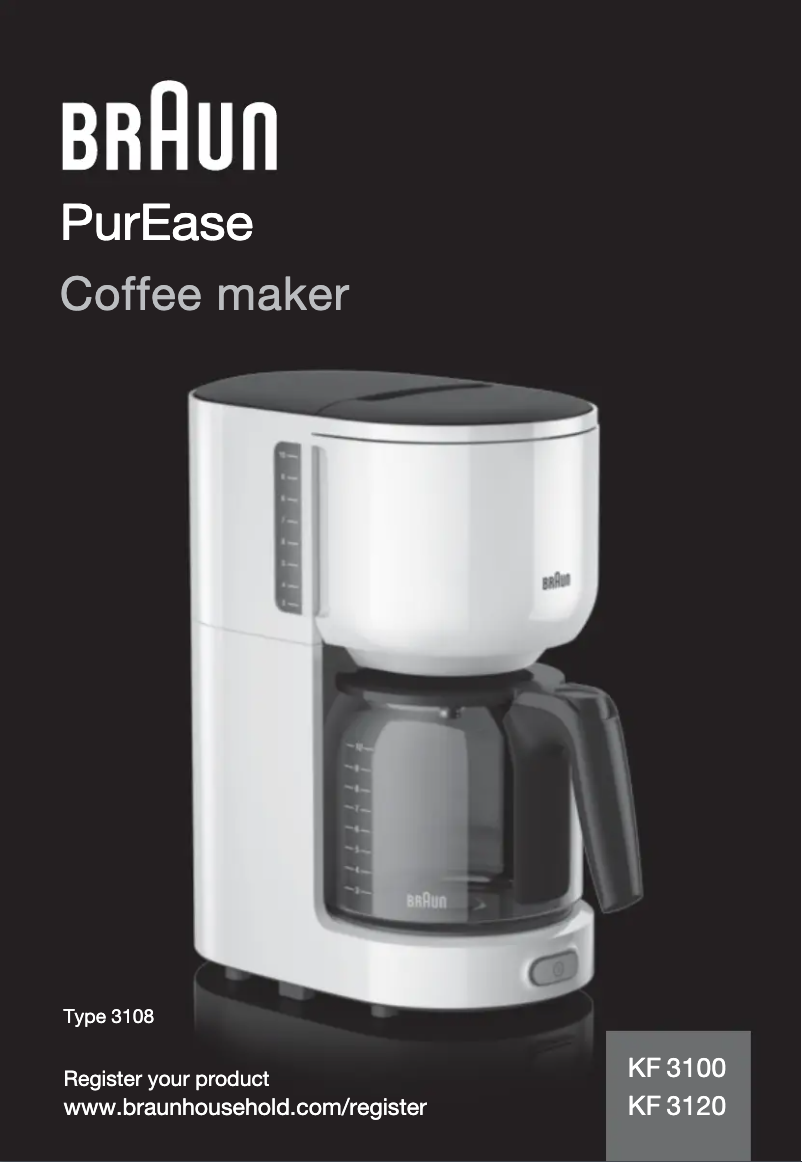 Page 1 de la notice Manuel utilisateur Braun PurEase KF 3120 