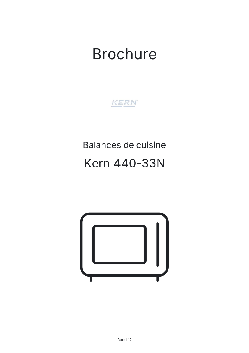 Page n°1 - Brochure Kern 440-33N