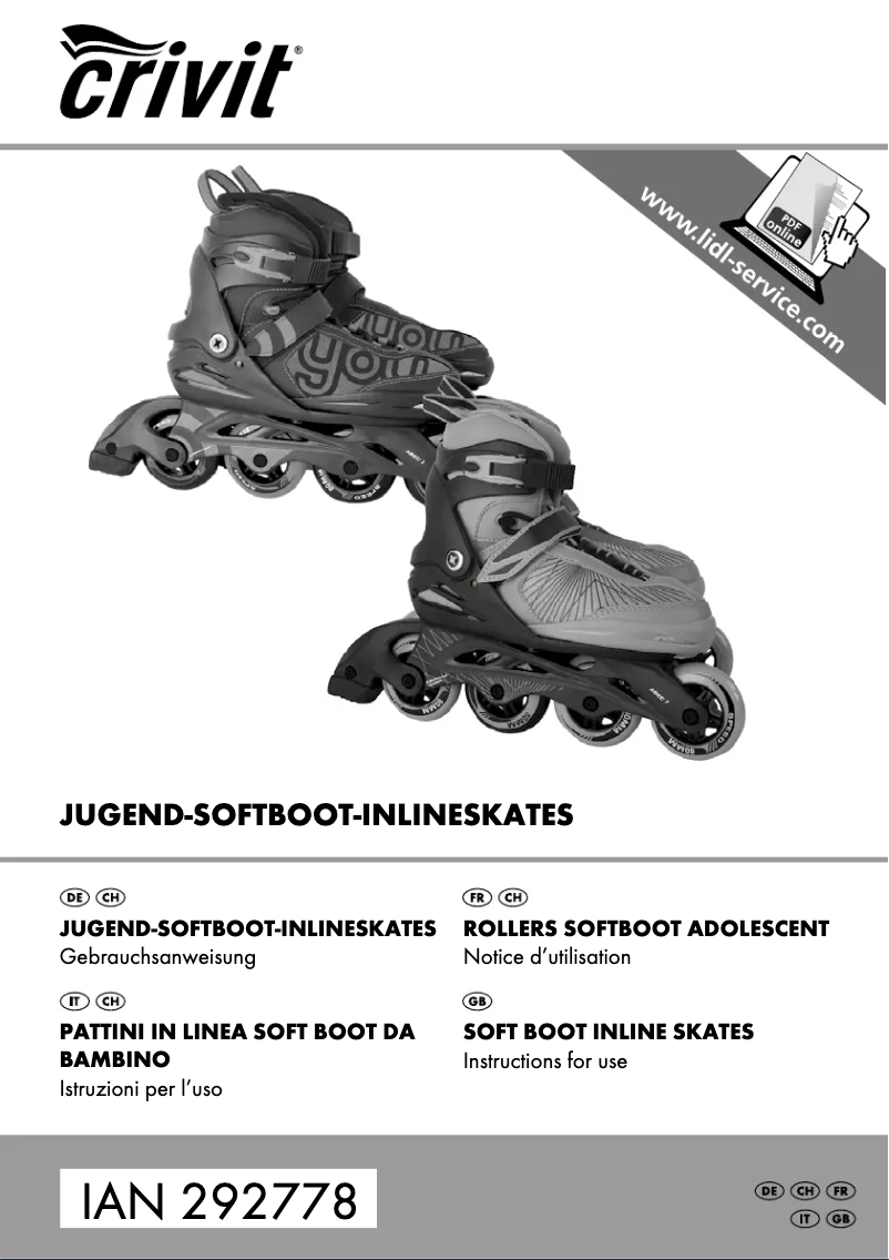 Page 1 de la notice Manuel utilisateur Crivit IAN 271523