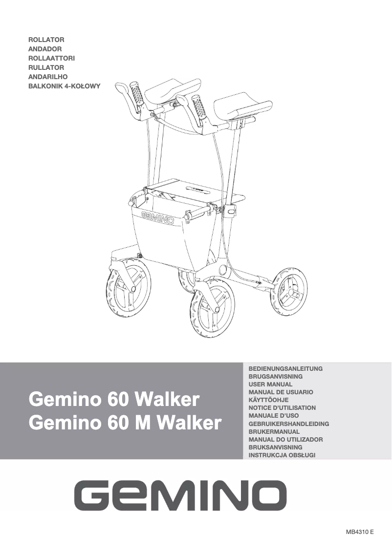 Page n°1 - Manuel utilisateur Gemino 60 M Walker