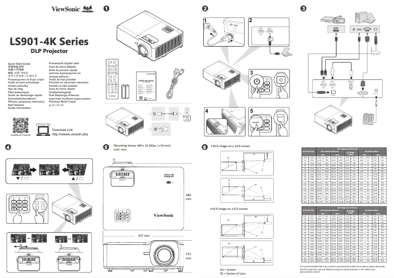 Page 1 de la notice Guide de démarrage rapide Viewsonic LS901-4K