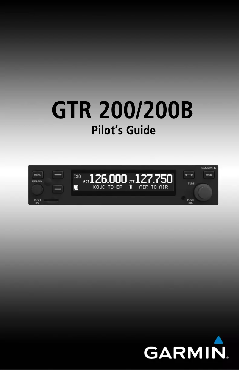 Image de la première page du manuel de l'appareil GTR 200