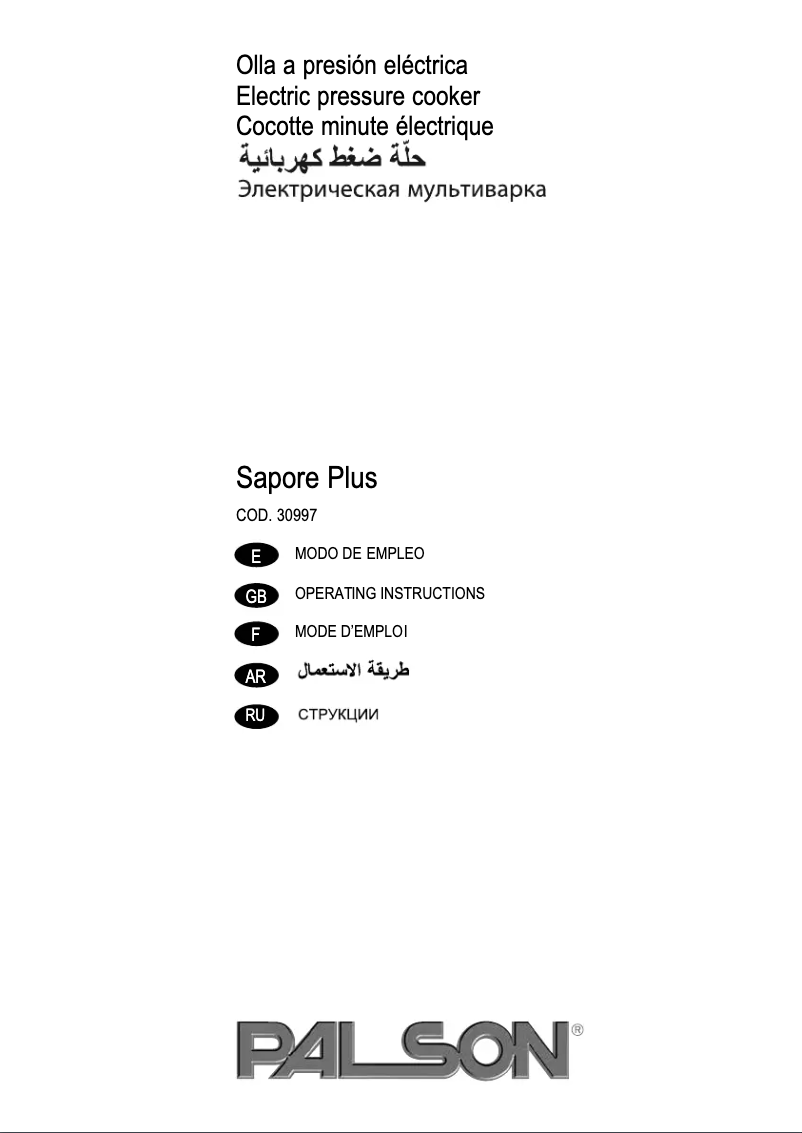 Page n°1 - Manuel utilisateur Palson Sapore Plus