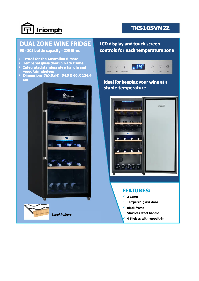 Imagen de la primera página del manual del dispositivo TKS105VN2Z