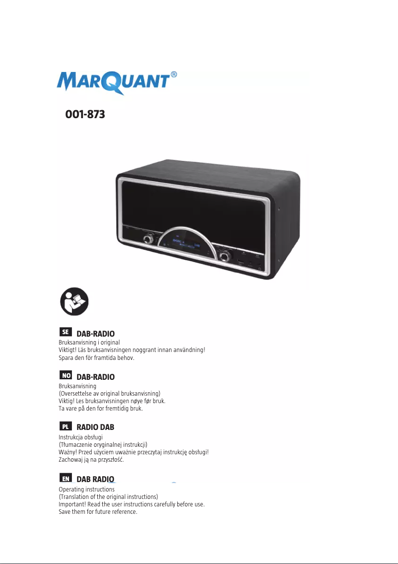 Page 1 de la notice Manuel utilisateur Marquant 001-873