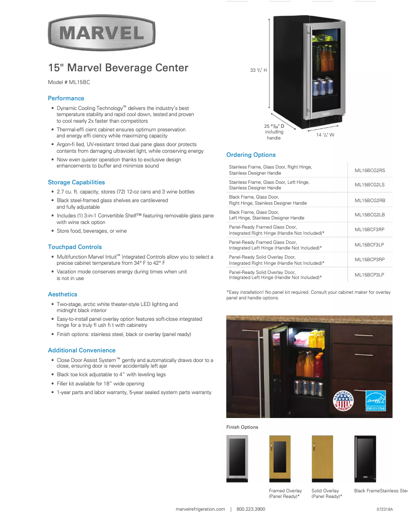 Image de la première page du manuel de l'appareil ML15BCF3LP